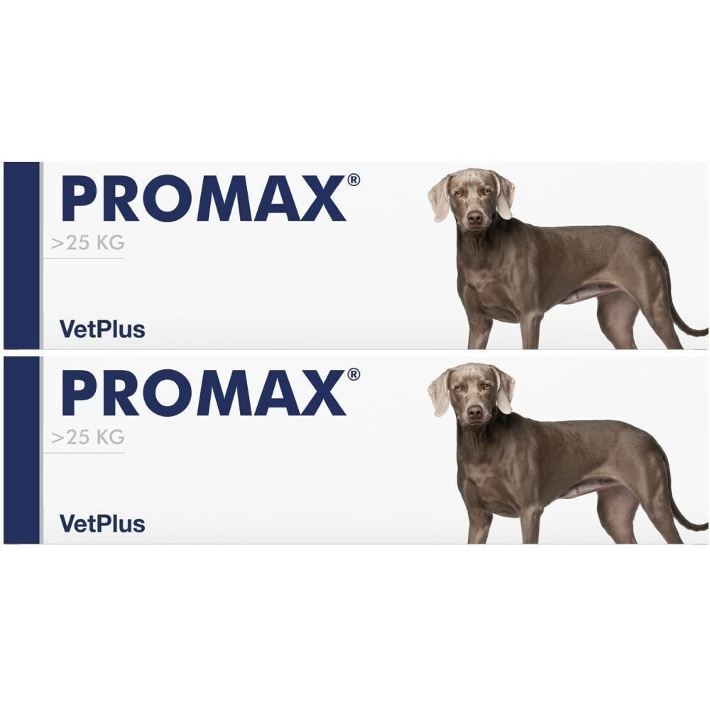 Due confezioni di Promax di VetPlus per cani di oltre 25 kg.