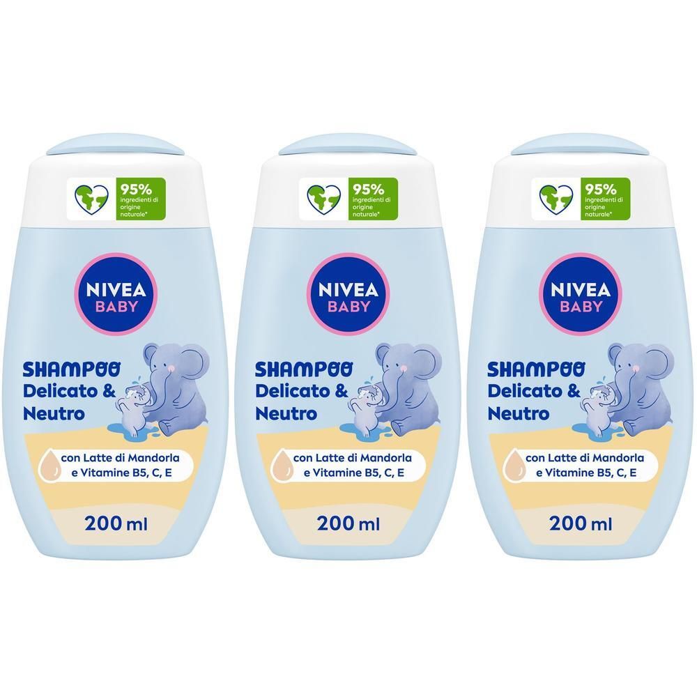 Nivea Baby Shampoo Delicato & Neutro 200 ml, Shampoo bambini per una detersione delicata no lacrime