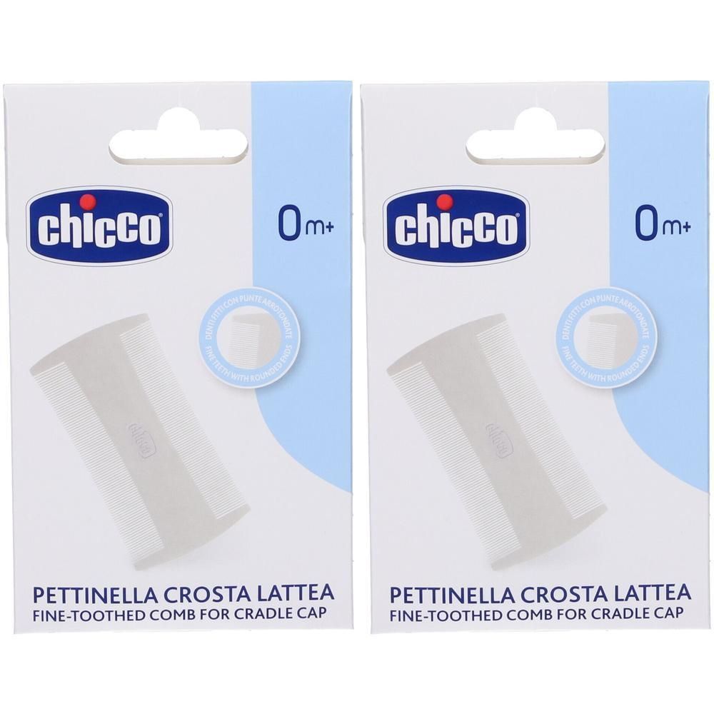 Due pettini Chicco Pettinella Crosta Lattea per crosta lattea, 0m+.