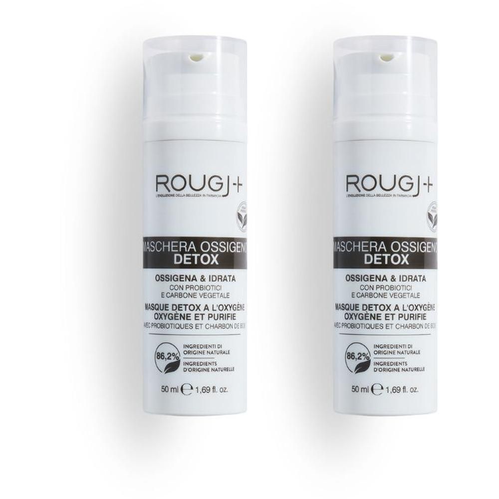Due flaconi di Rougj Maschera viso all'ossigeno detox, 50ml.