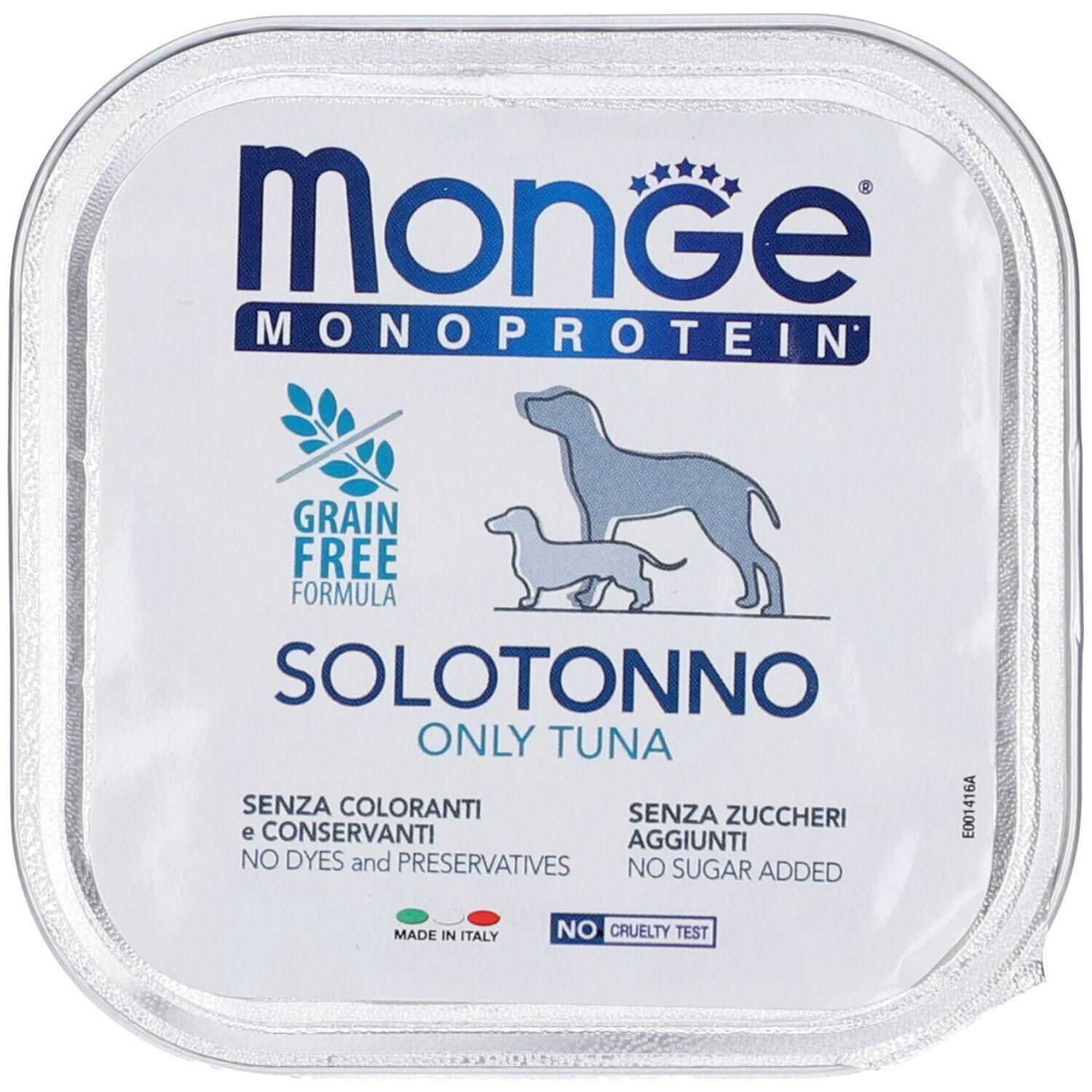 Monge Monoproteine Solo Tonno cibo umido per cani, 100g.