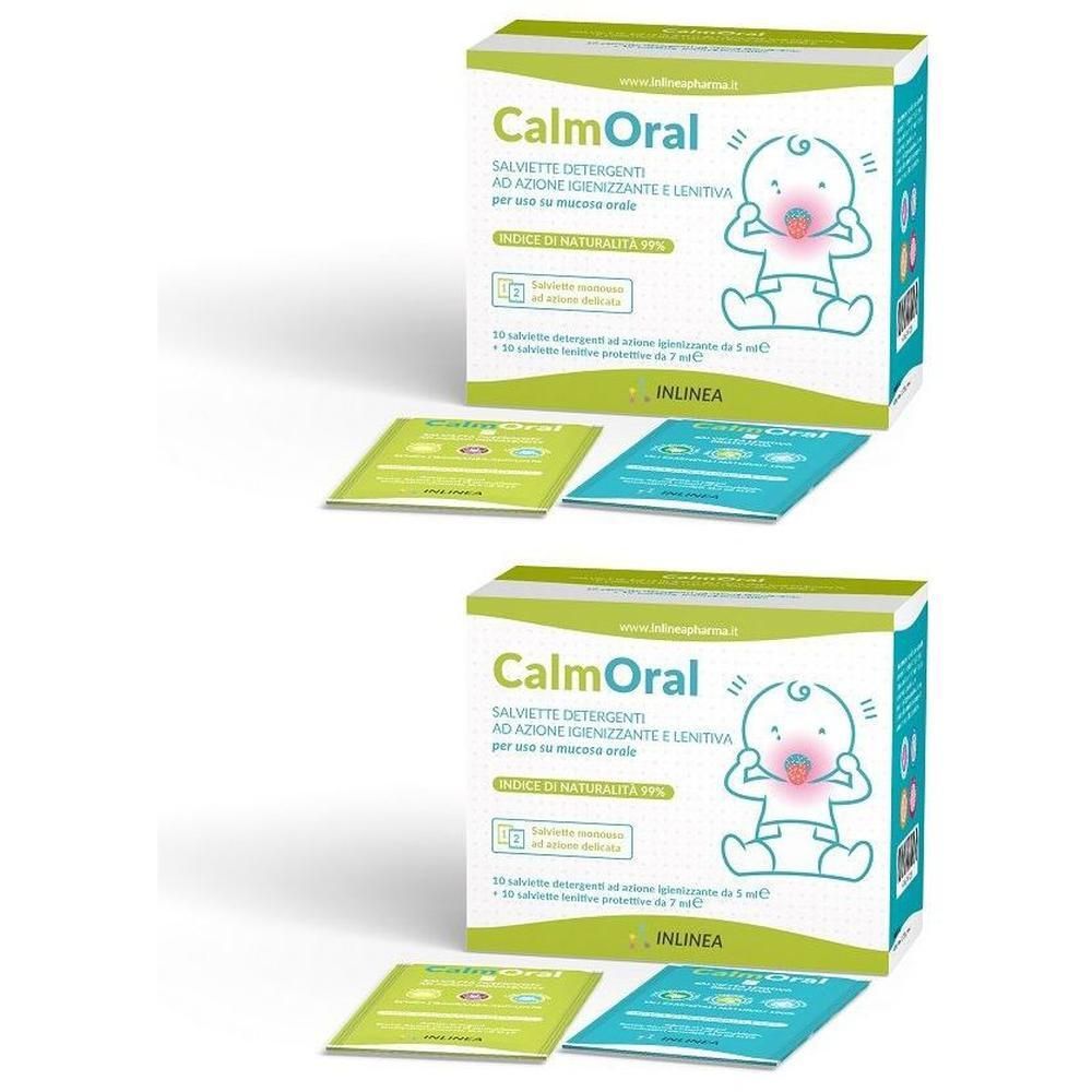 Calmoral 10 Salviette Detergenti + 10 Salviette Lenitive Protettive