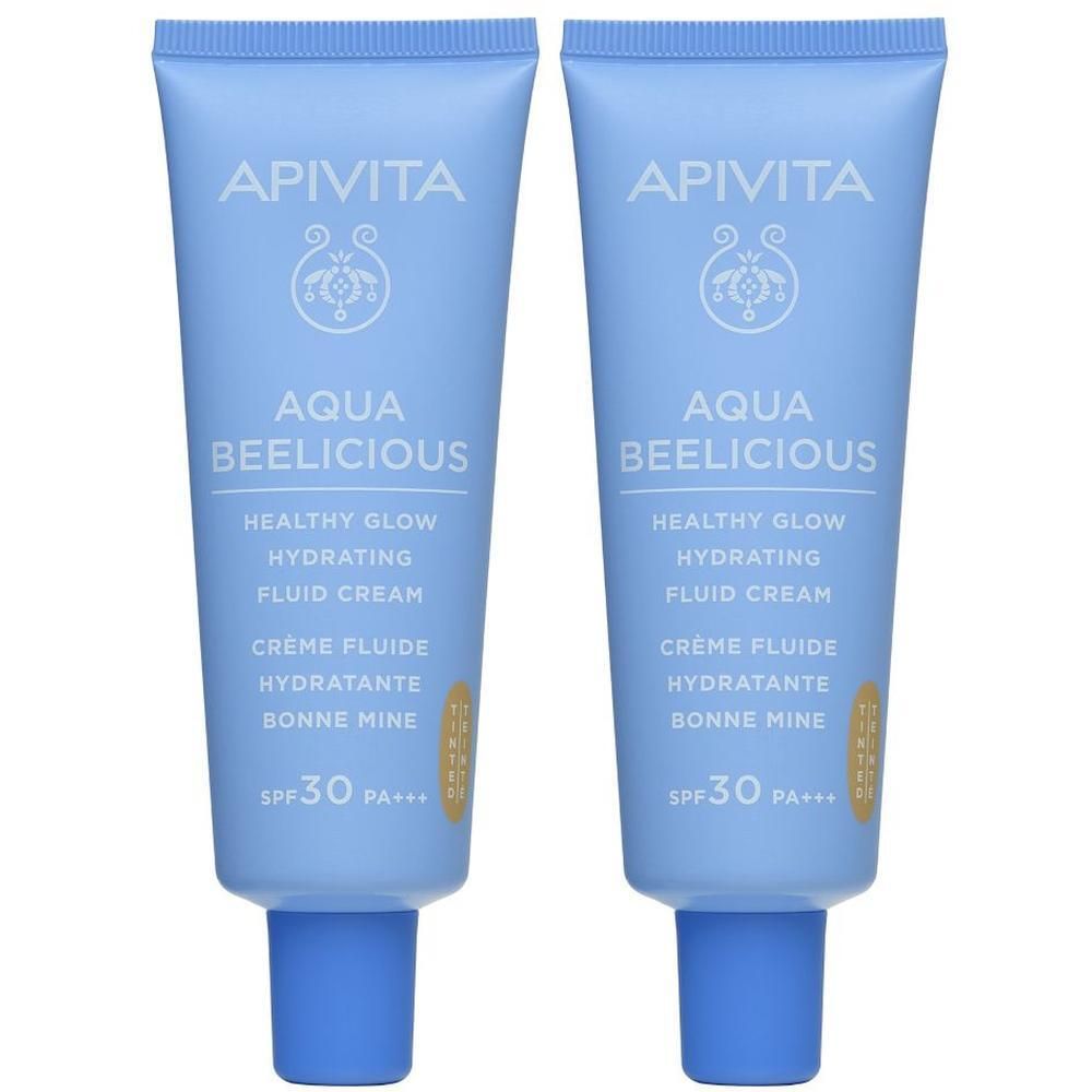 Apivita Aqua Beelicious Crema Viso Idratante Colorata Healthy Glow SPF30 - texture leggera