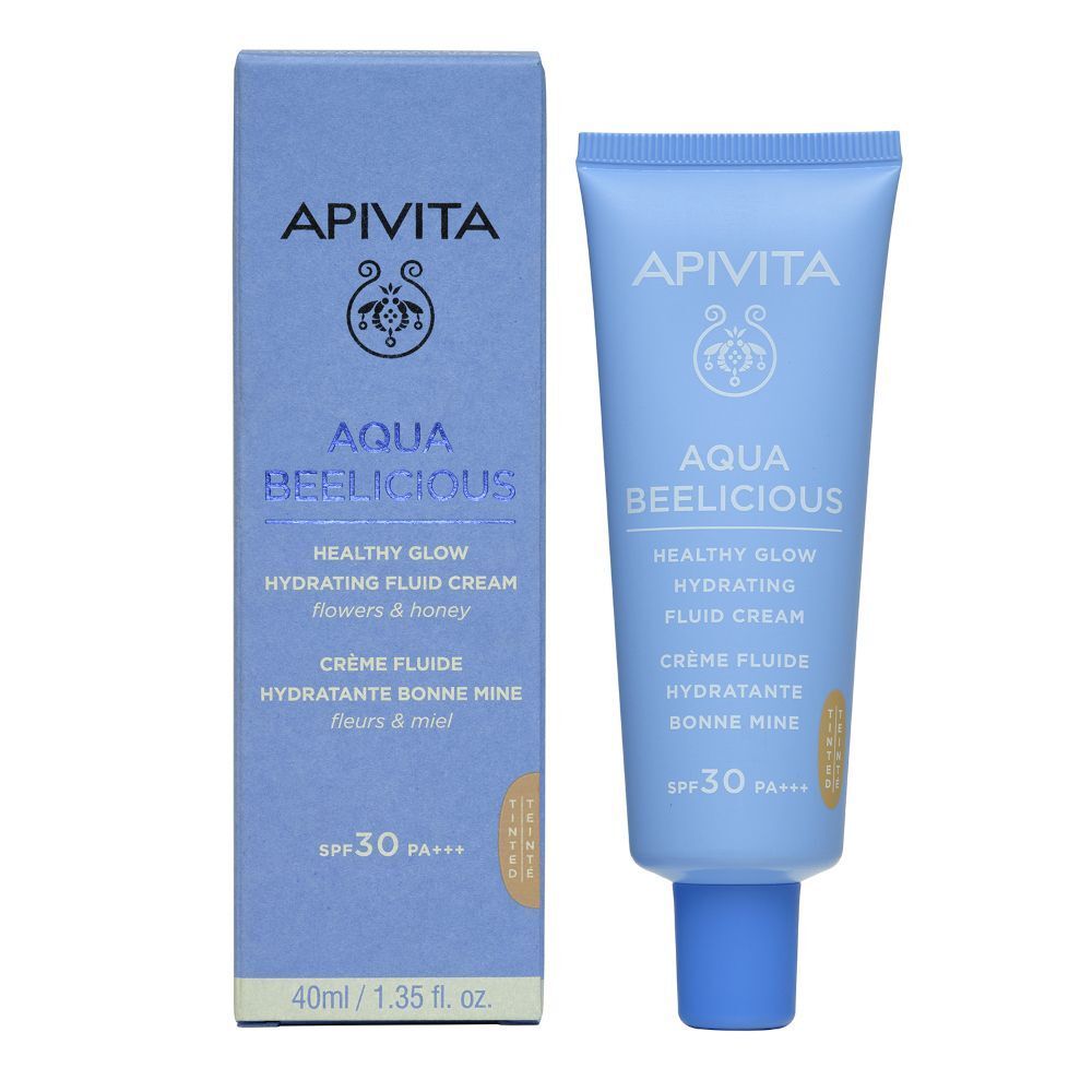 Fluido Apivita Aqua Beelicious e la sua confezione.