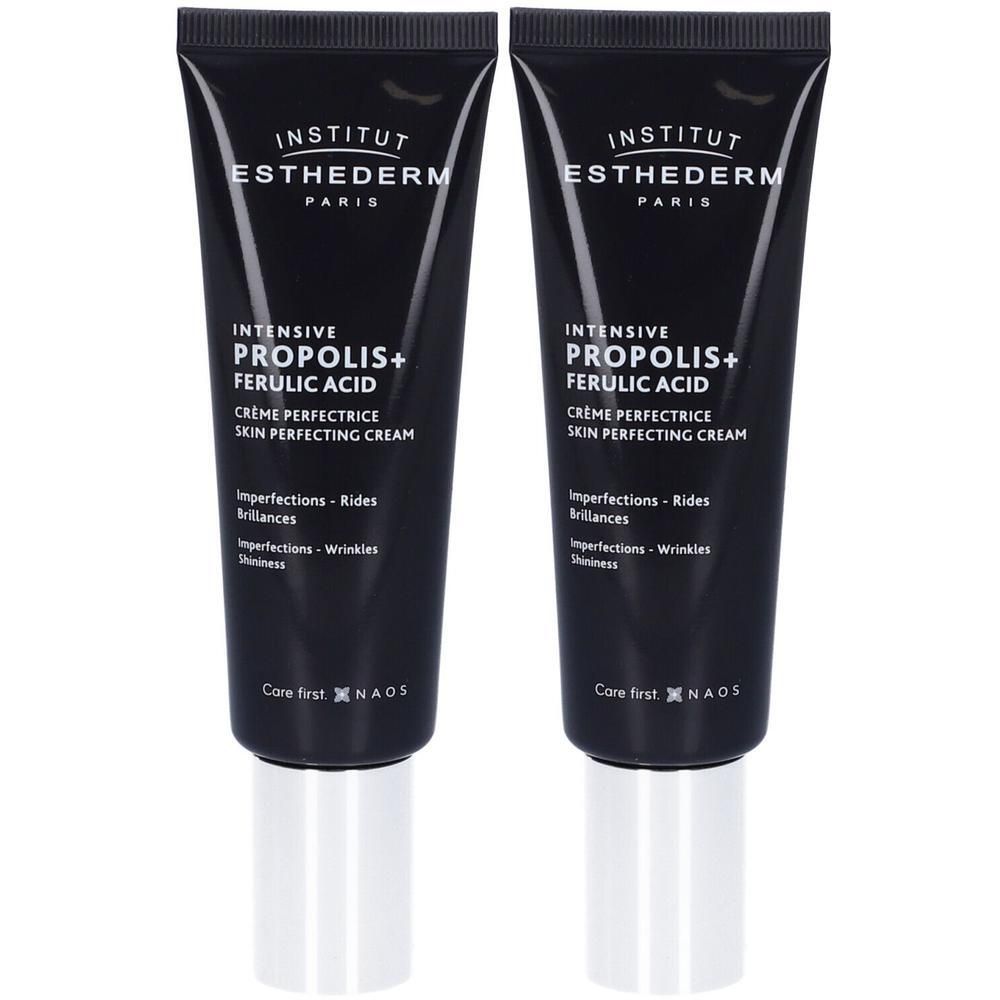 Due tubetti di crema perfezionatrice Institut Esthederm Intensive Propolis+ Ferulic Acid.