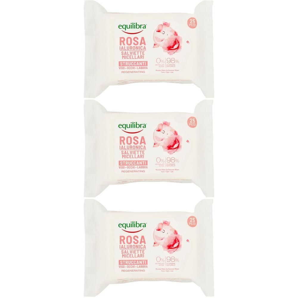 Equilibra® Rosa Ialuronica Salviette Micellari Struccanti