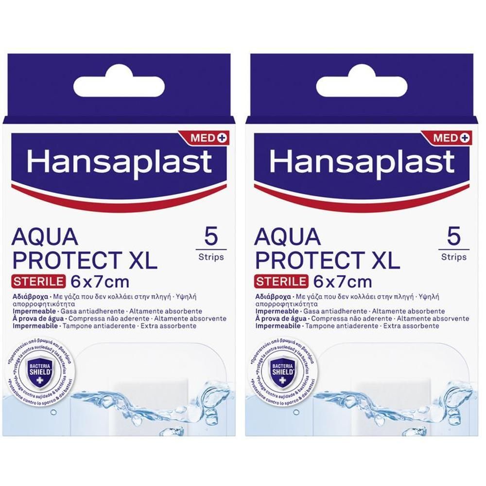 Hansaplast Cerotti Aqua Protect XL, Cerotti impermeabili per grandi ferite, 5 pezzi da 6 x 7 cm