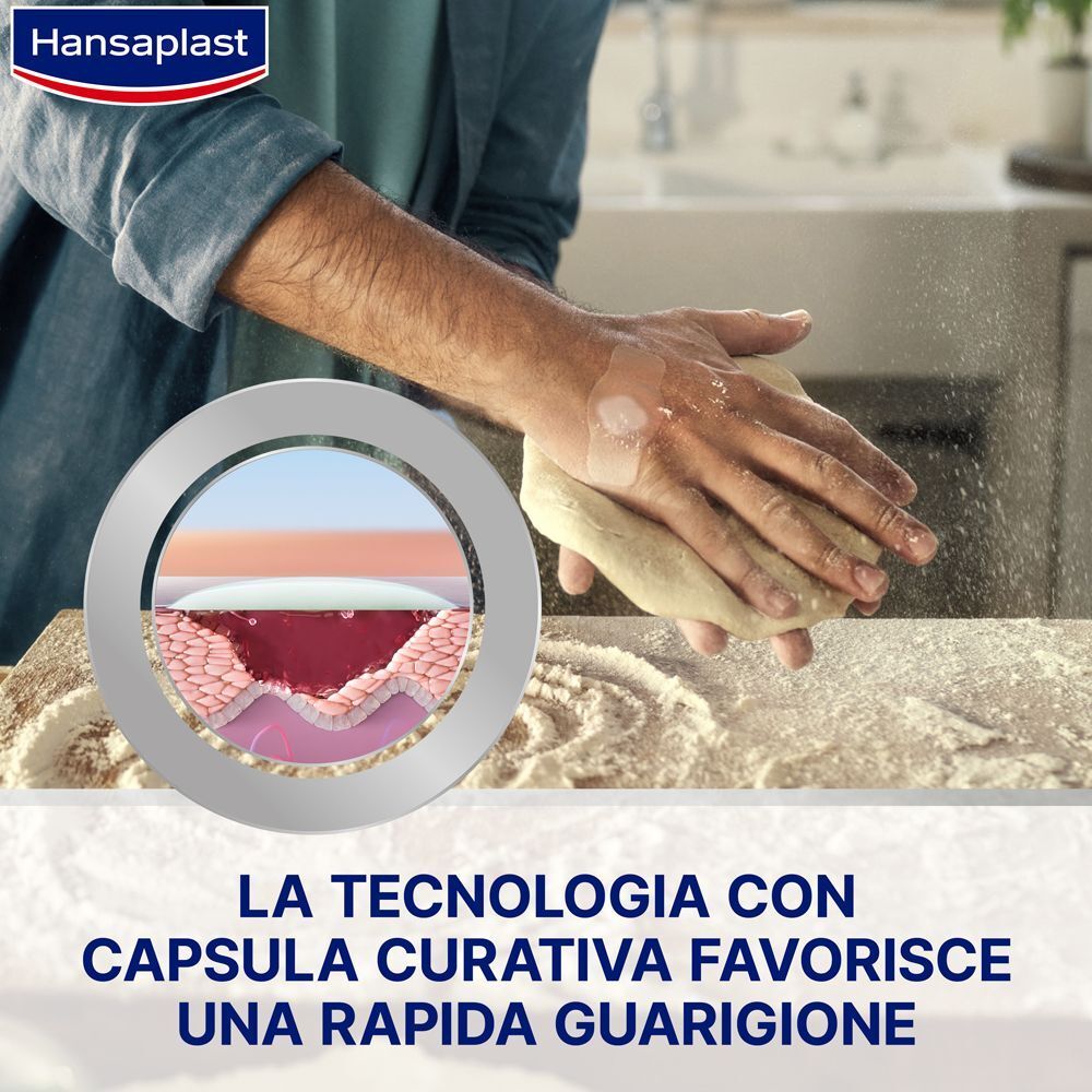 Cerotti Hansaplast con capsula curativa per una rapida guarigione.