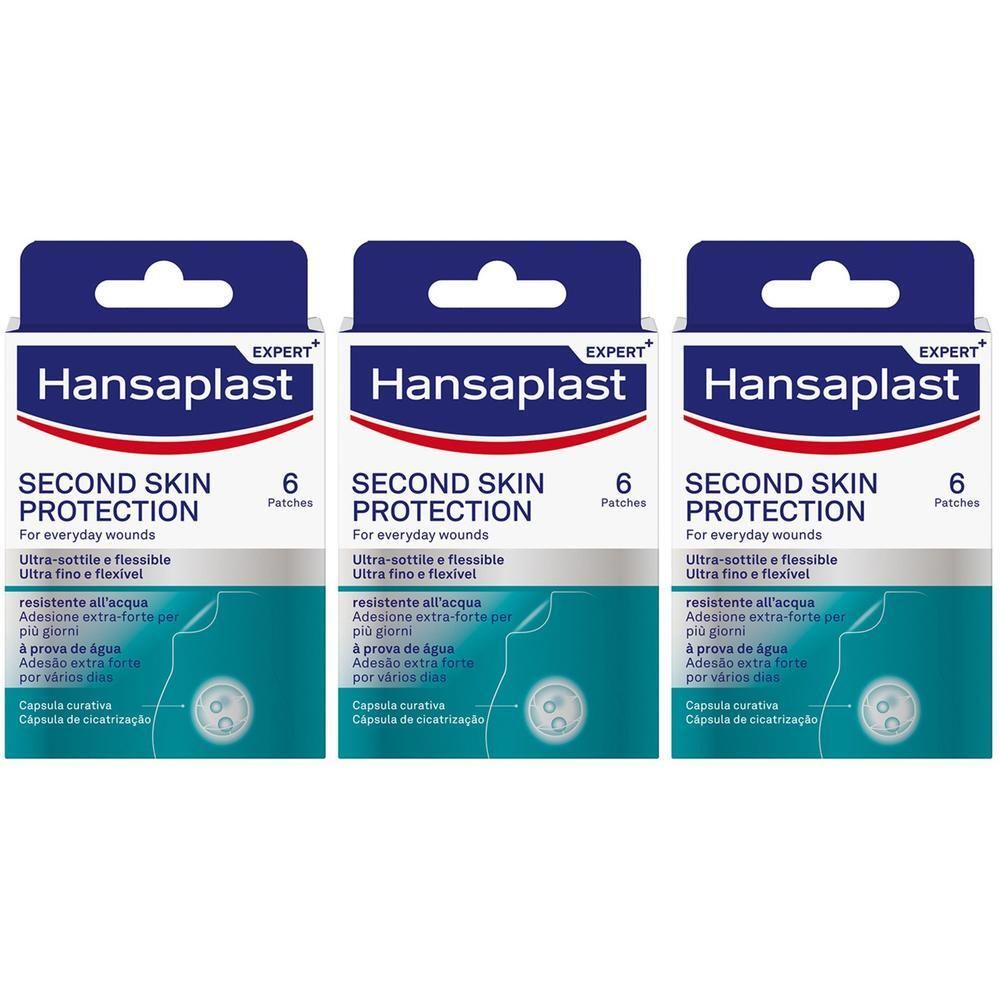Hansaplast Cerotti Second Skin Protection, Cerotti cicatrizzanti con capsula curativa, 6 pezzi