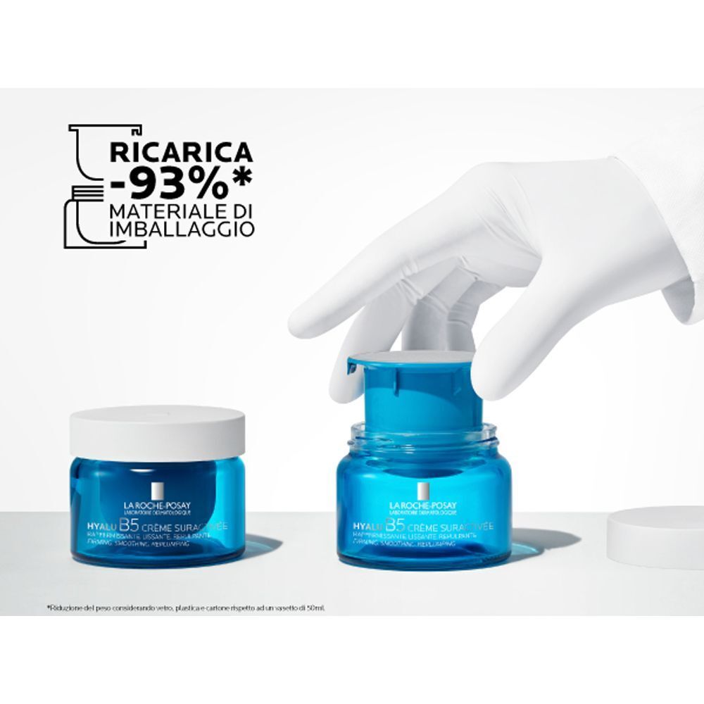Due vasetti La Roche-Posay Hyalu B5, uno viene aperto.