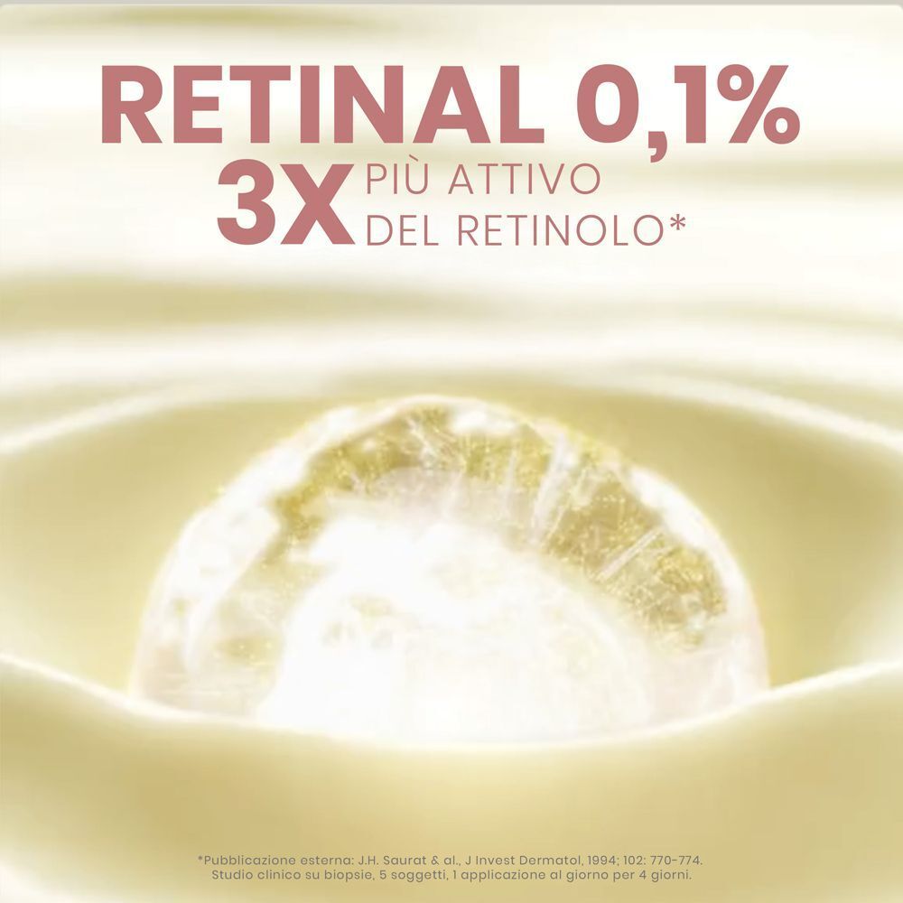 Il Retinal 0.1% è 3 volte più attivo del Retinolo.