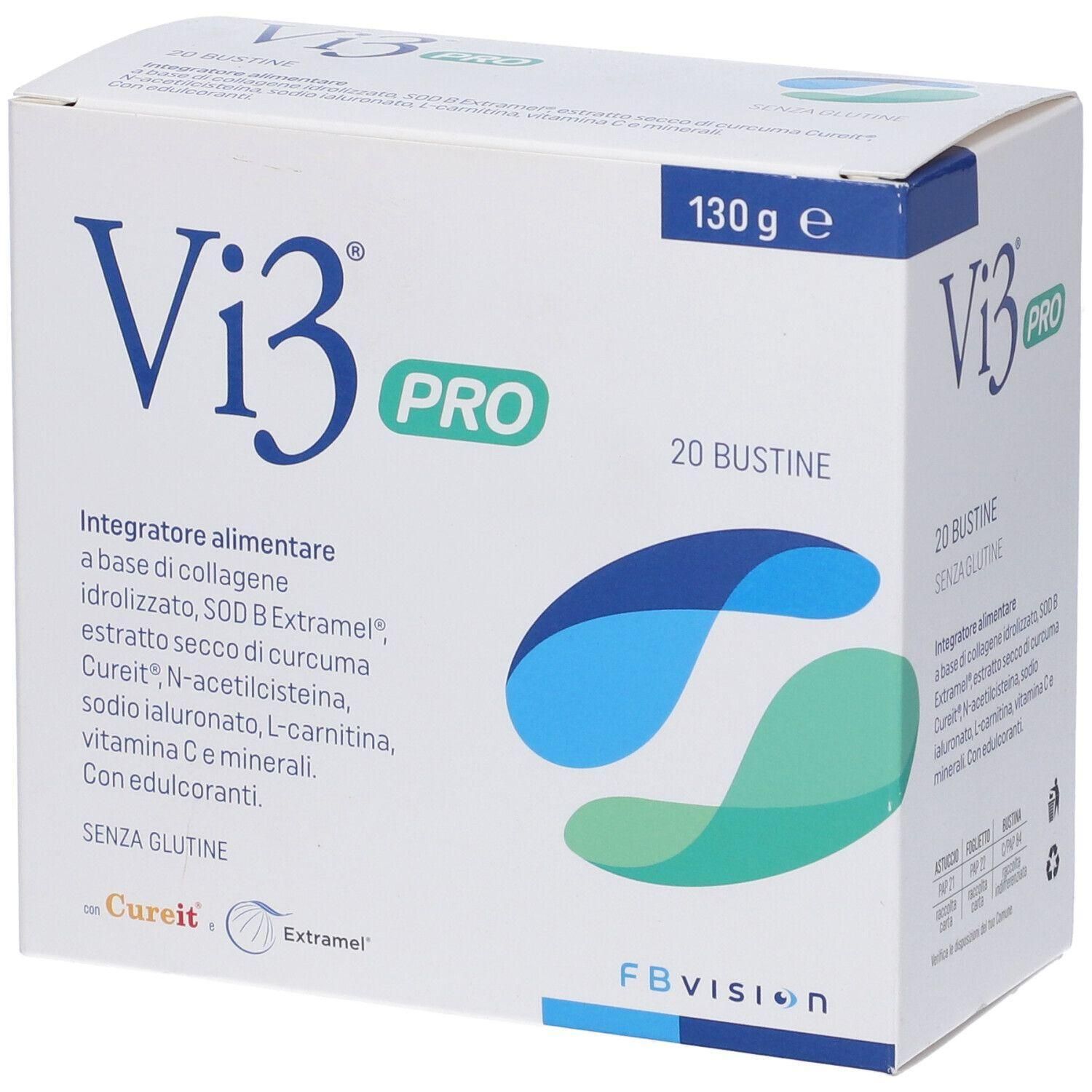 Confezione da 20 bustine Vi3 PRO, 130g.