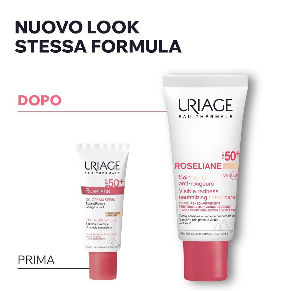 Crema URIAGE Roseliane: Confronto prima/dopo.