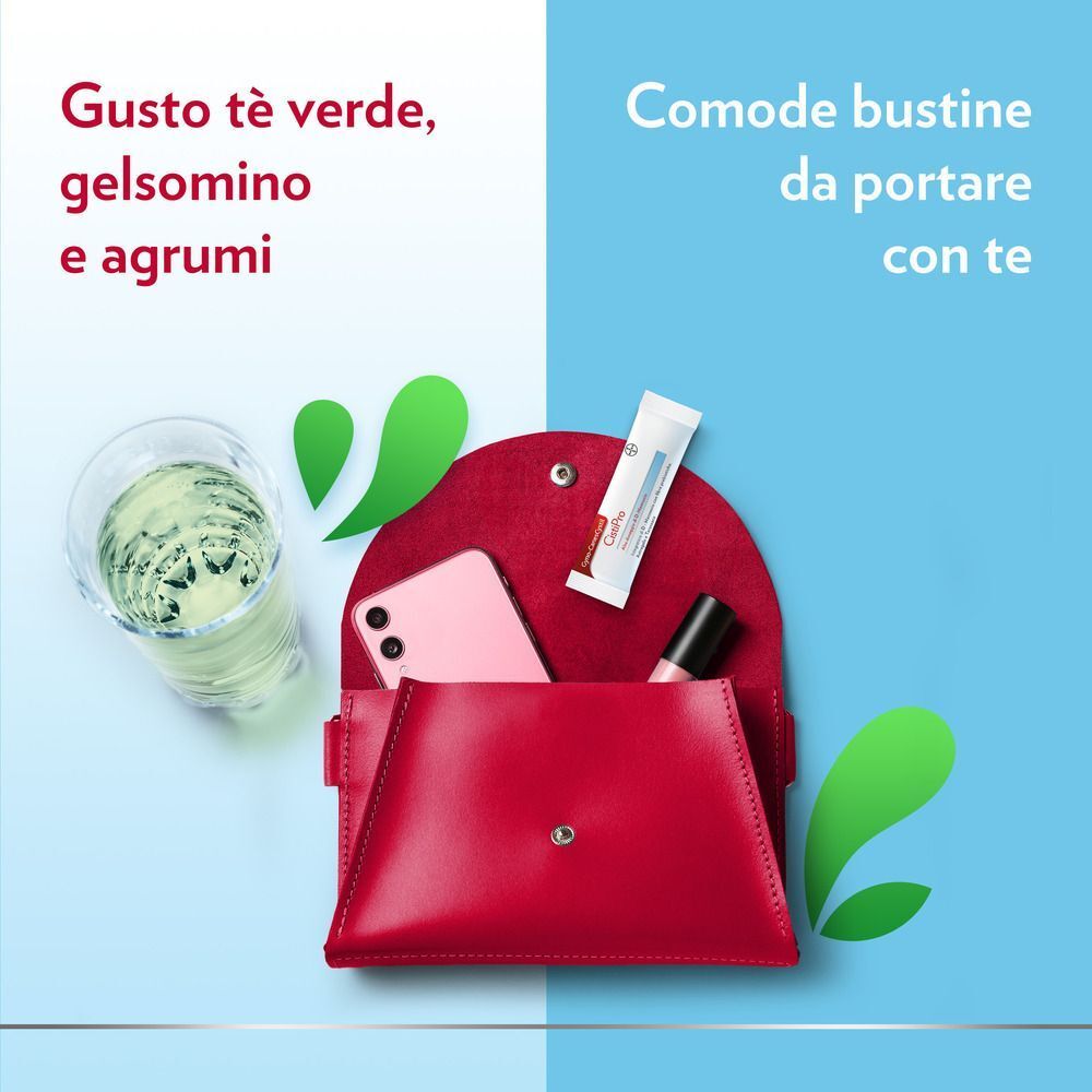 Bustina Gyno-CanesCystil in una borsetta con smartphone e rossetto. Comoda da portare con sé.