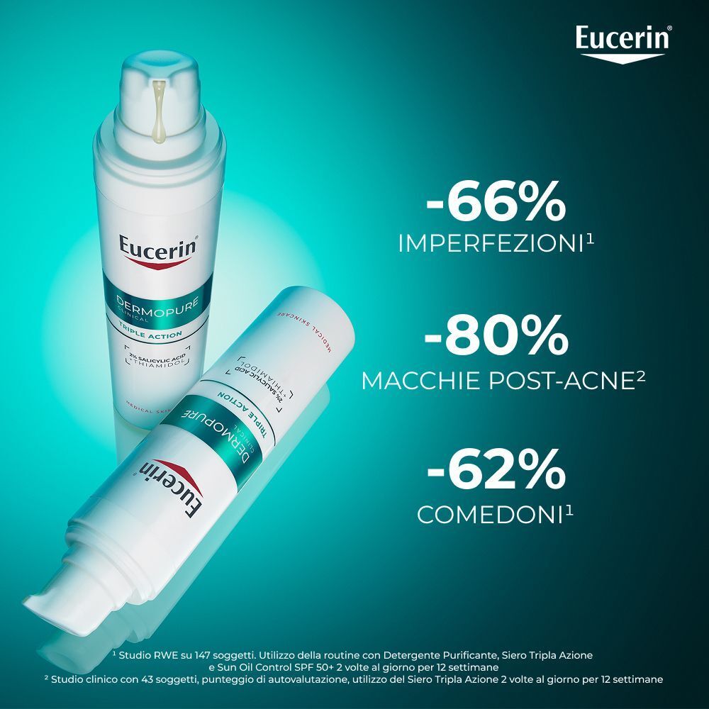 Sieri Eucerin Dermopure con risultati: -66% imperfezioni, -80% macchie.