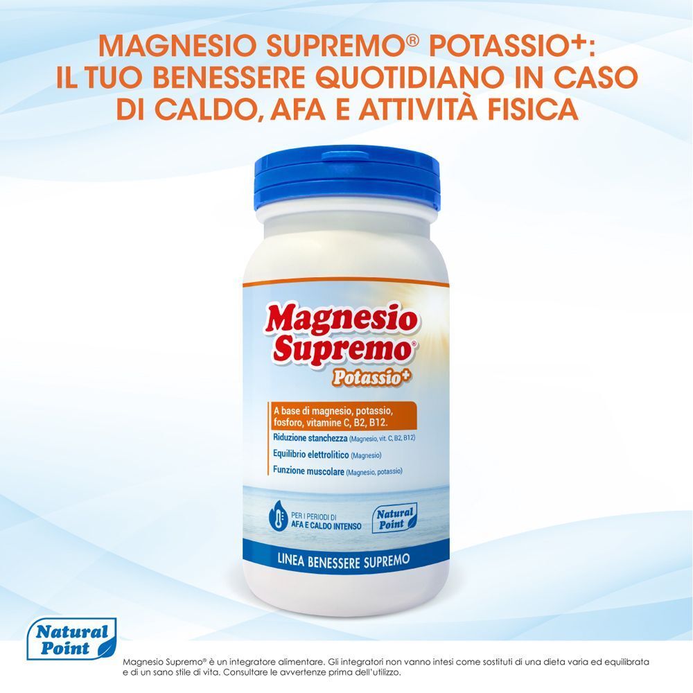 Magnesio Supremo Potassio: il tuo benessere quotidiano in caso di caldo e attività.