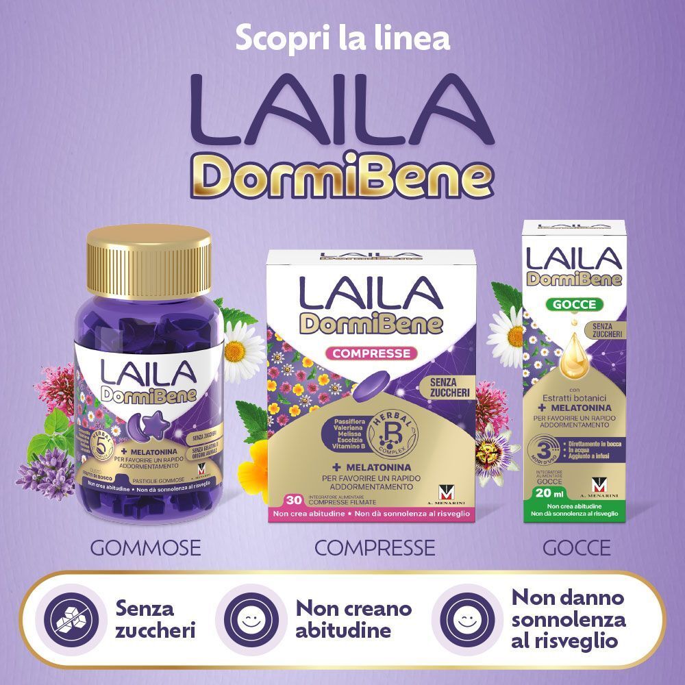 Linea Laila DormiBene: Gommose, compresse e gocce.