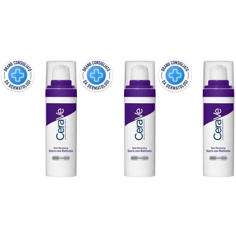 CeraVe Skin Renewing Siero Retinolo, Con Retinolo Incapsulato, 3 Ceramidi Essenziali e Acido Ialuronico, Per i Primi Segni dell'Età, 30ml