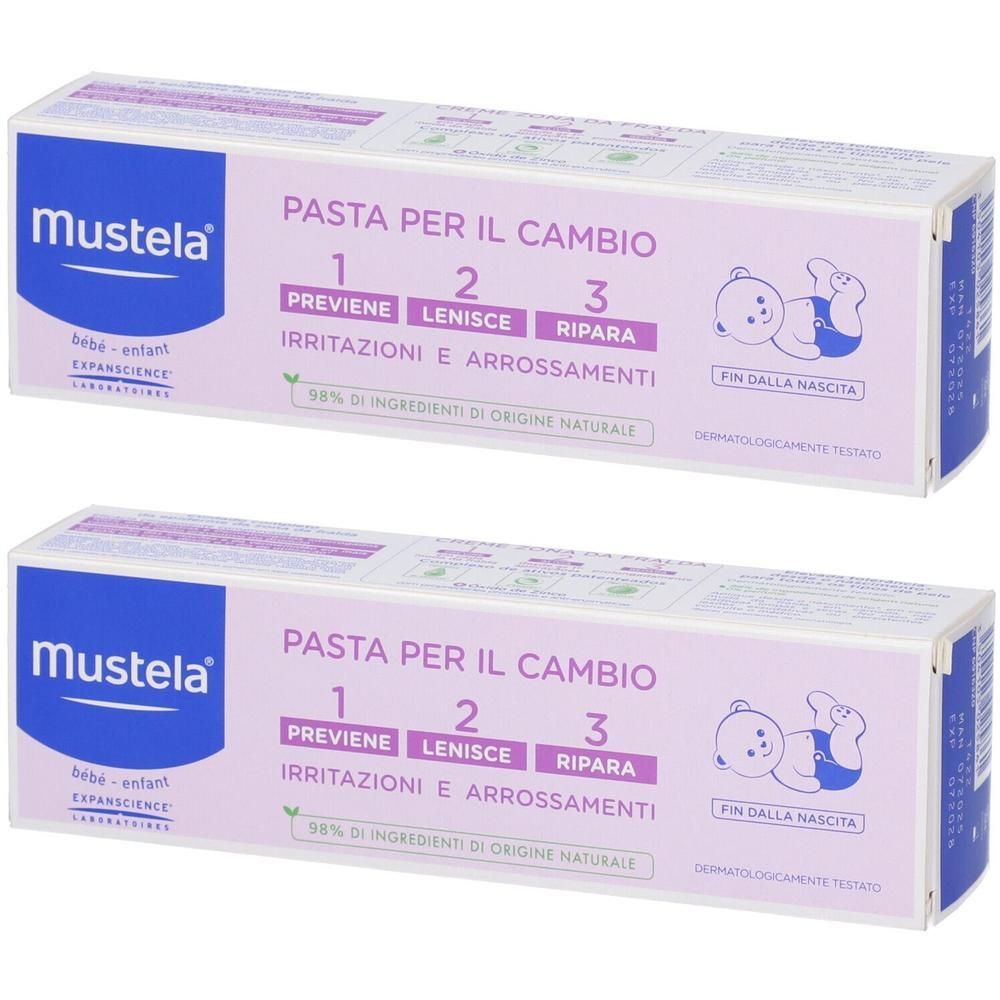 Confezione Mustela Pasta Cambio 1-2-3: Previene, Lenisce, Ripara. Per neonati dalla nascita.