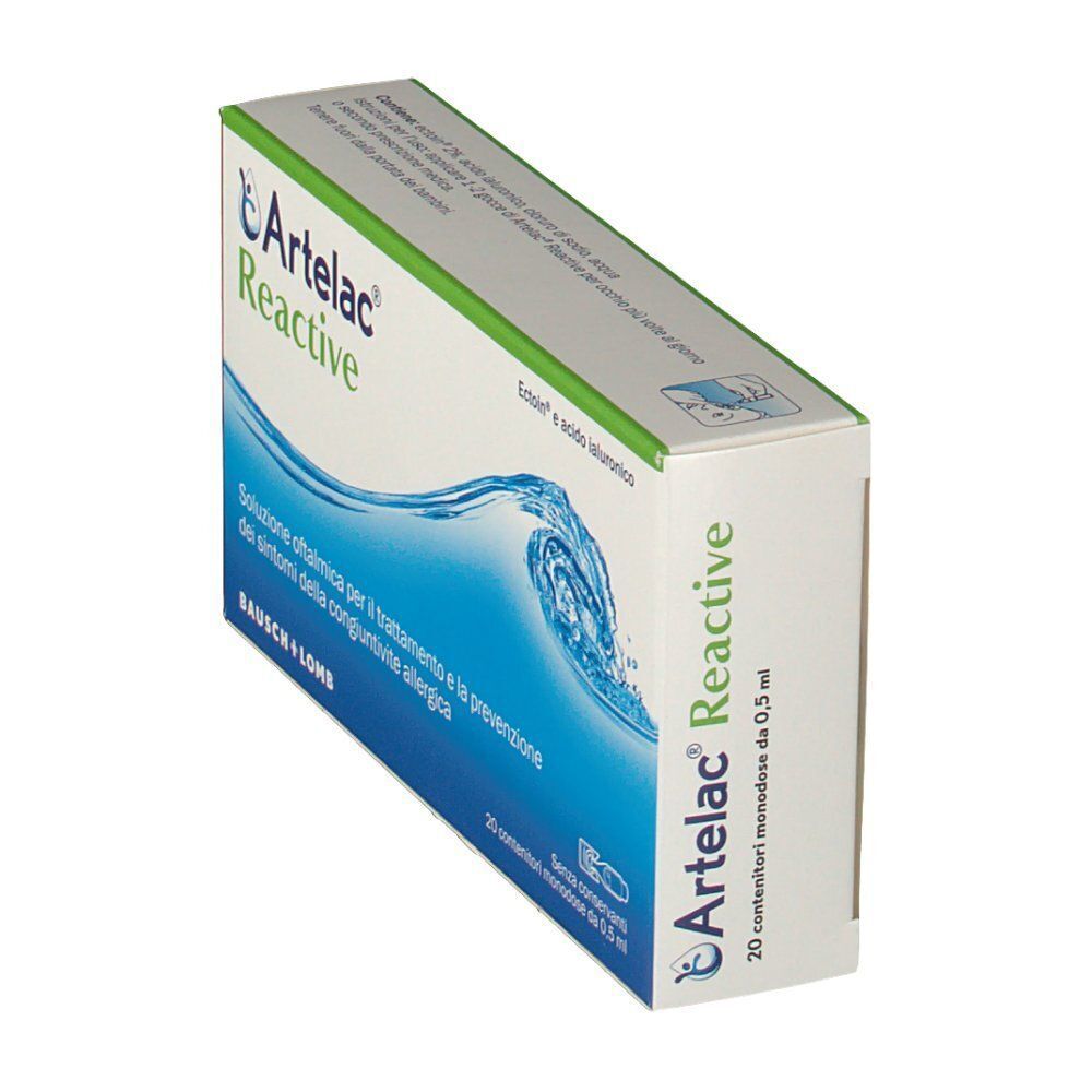 Confezione di collirio Artelac Reactive, 20 contenitori monodose.