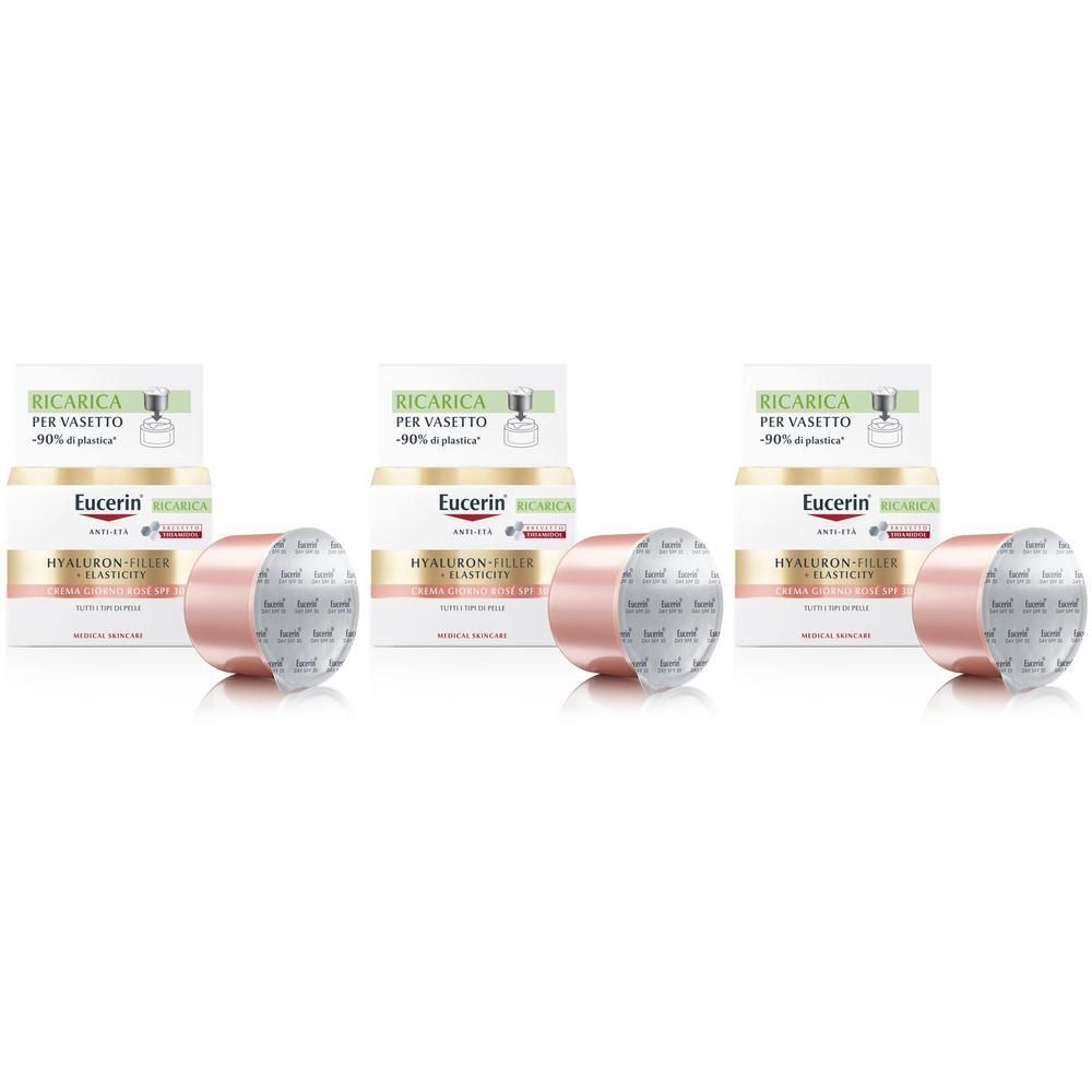 Eucerin Hyaluron-Filler + Elasticity Crema Viso Giorno SPF30 Anti-Età Tonalitá Rosè RICARICA