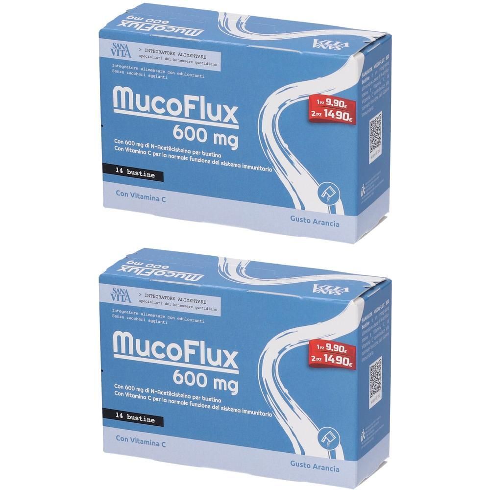 SanaVita MucoFlux 600mg Bustine gusto Arancia