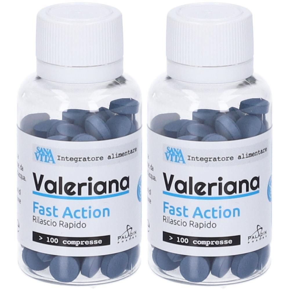 Due flaconi di compresse di Valeriana, oltre 100 compresse ciascuno.