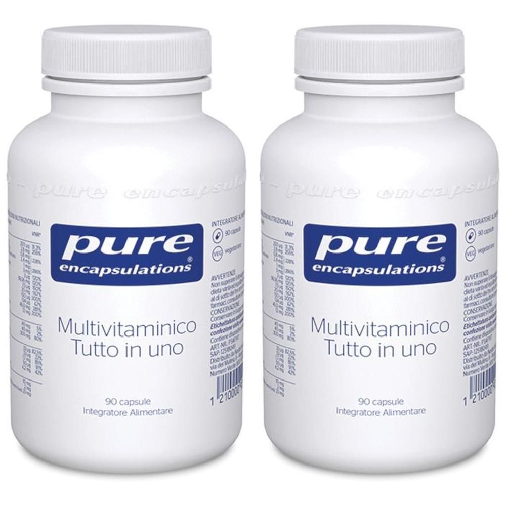 Due flaconi di Pure Encapsulations Multivitaminico Tutto in Uno, 90 capsule per flacone.