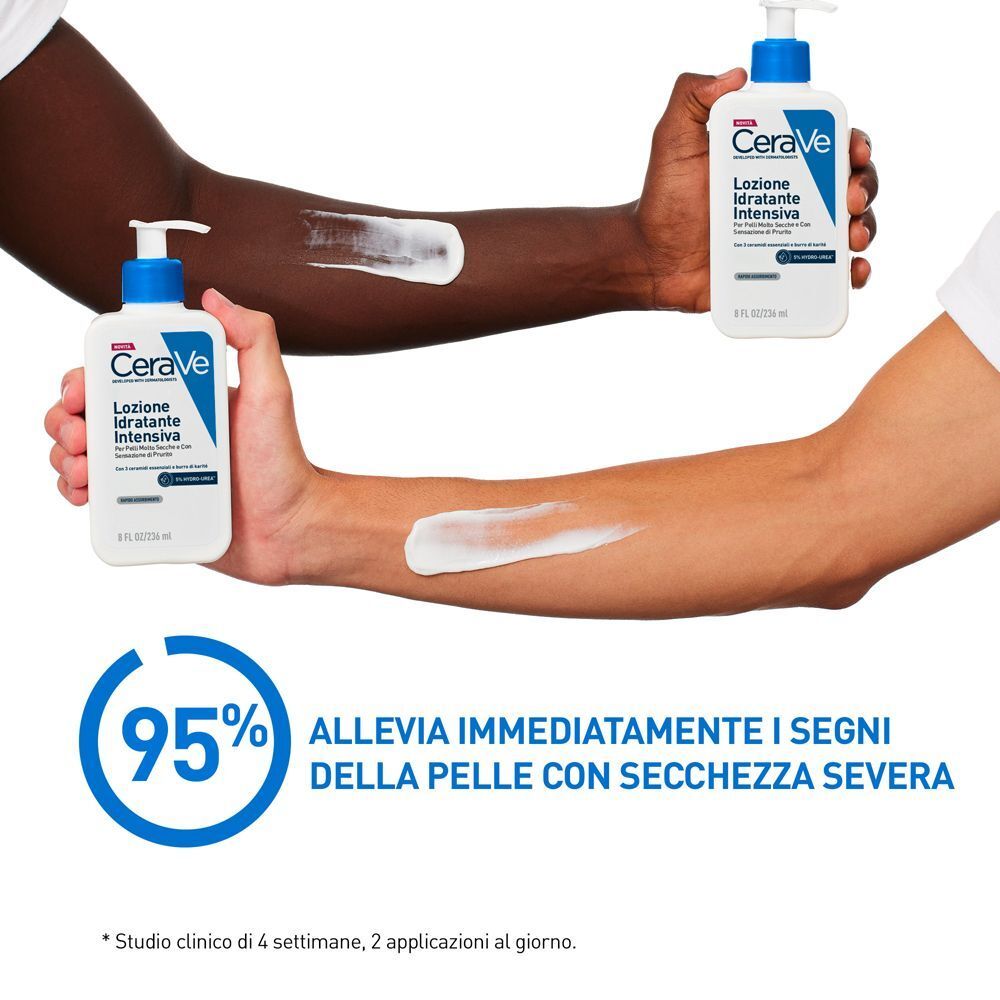 Lozione CeraVe su due braccia.