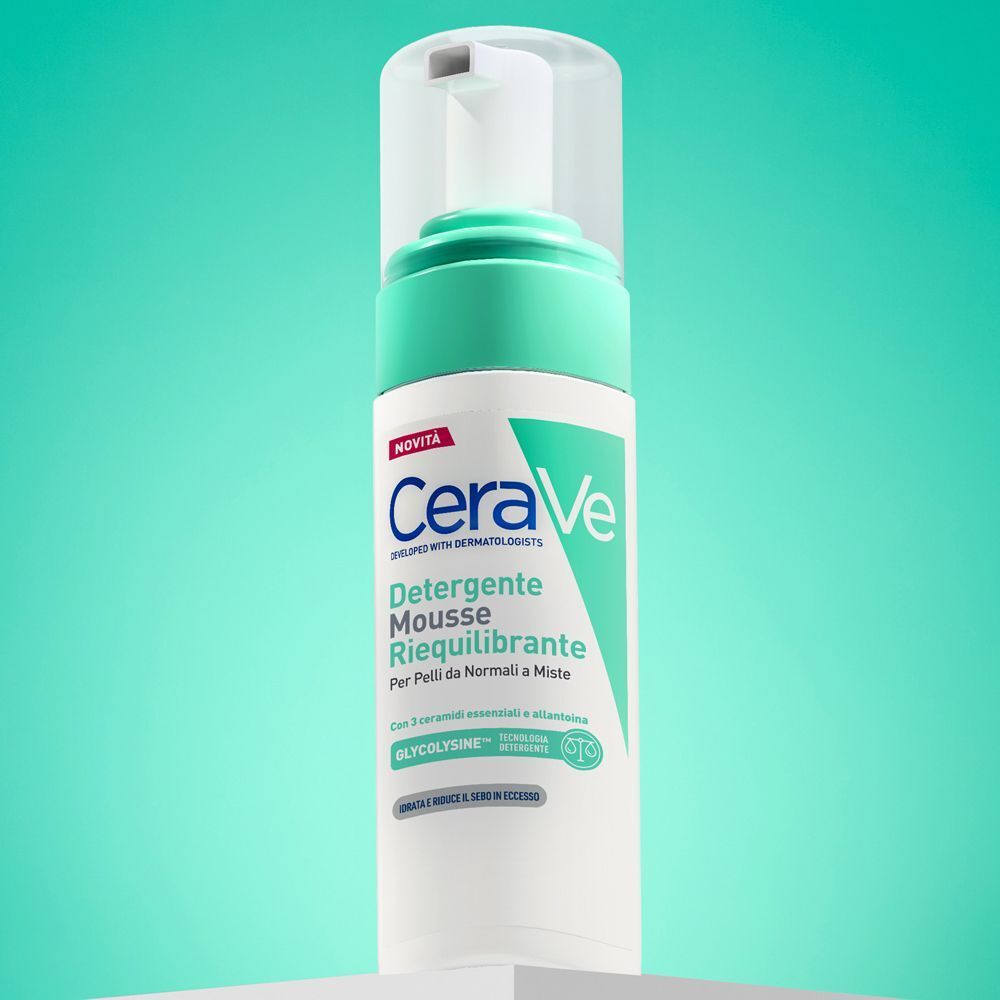 CeraVe Mousse Detergente Riequilibrante, Per Pelli Sensibili da Normali a Miste, 148ml
