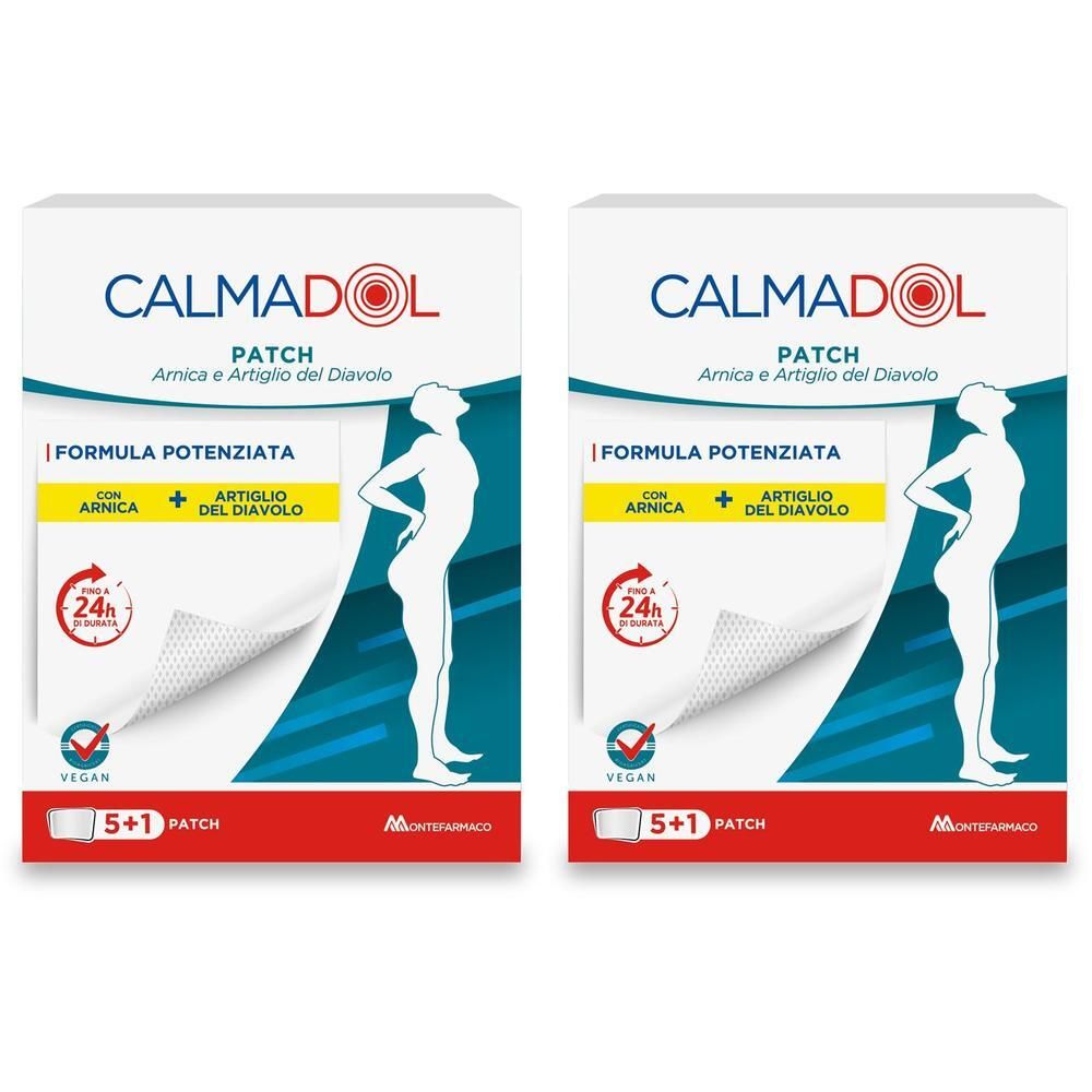Due confezioni di Calmadol Patch Arnica e Artiglio del Diavolo, 5+1 patch.