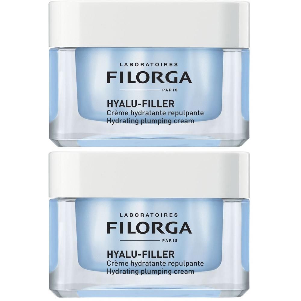 Due vasetti di crema idratante Filorga Hyalu-Filler.