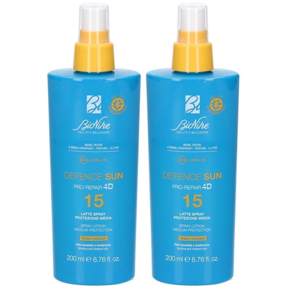 BioNike Defence Sun Pro-Repair 4D SPF 15 Latte Spray Protezione Media