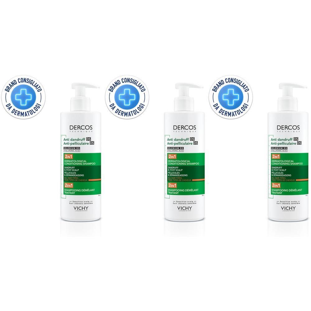 Vichy Dercos 2in1 Shampoo + Balsamo Anti-forfora DS​ trattante dermatologico 390ml