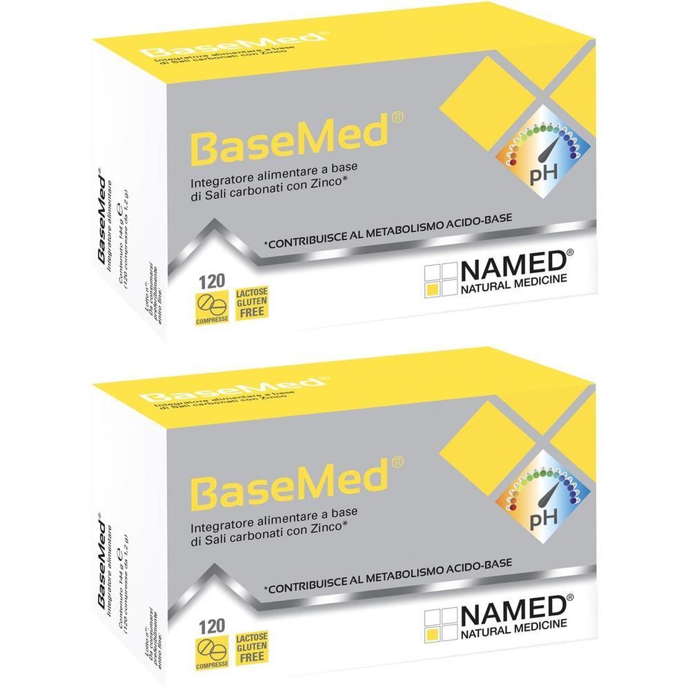 Due confezioni di integratore alimentare BaseMed, 120 compresse, senza lattosio e glutine.