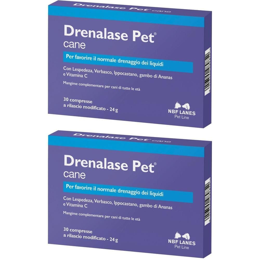 Due confezioni di Drenalase Pet per cani, 30 compresse per confezione.