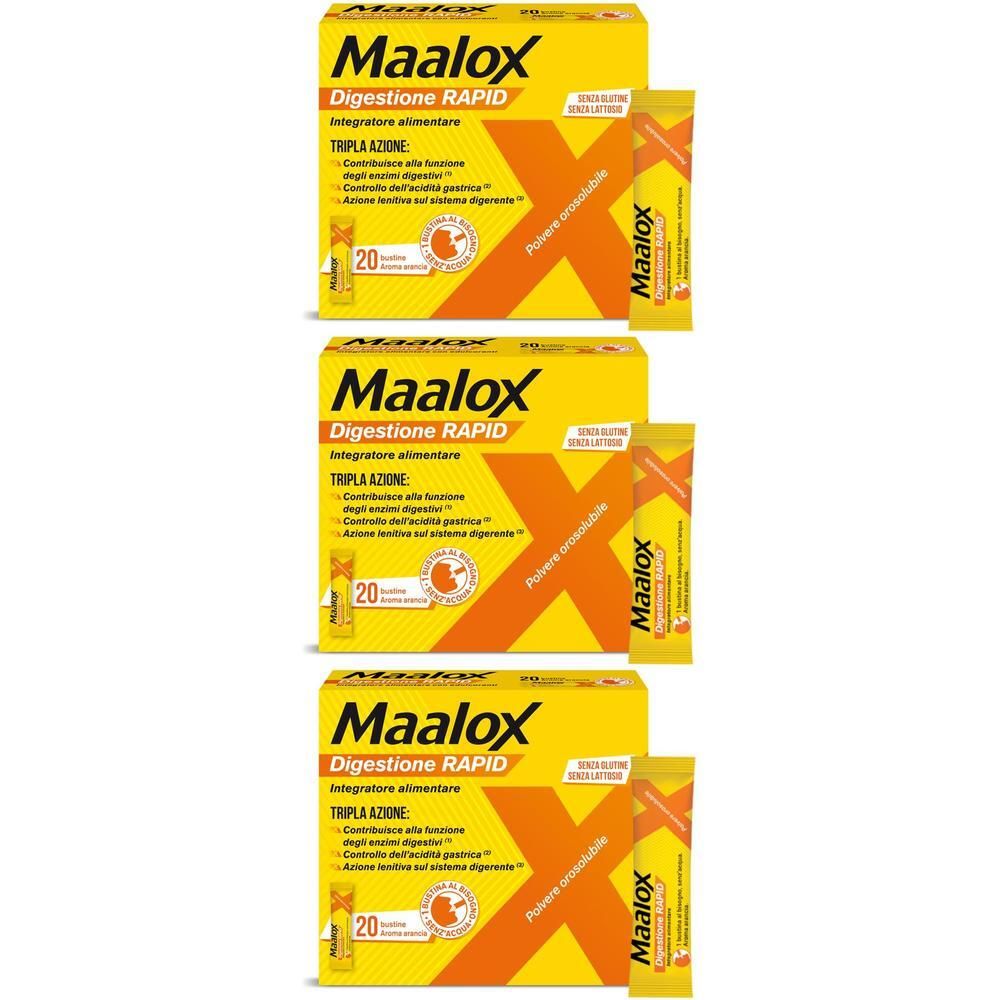Maalox Digestione RAPID Integratore Alimentare per lo Stomaco in Bustine