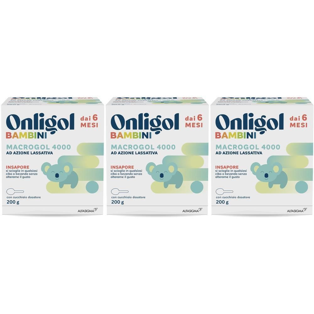Onligol Lassativo Bambini per Stipsi, Polvere Senza Glutine e Lattosio