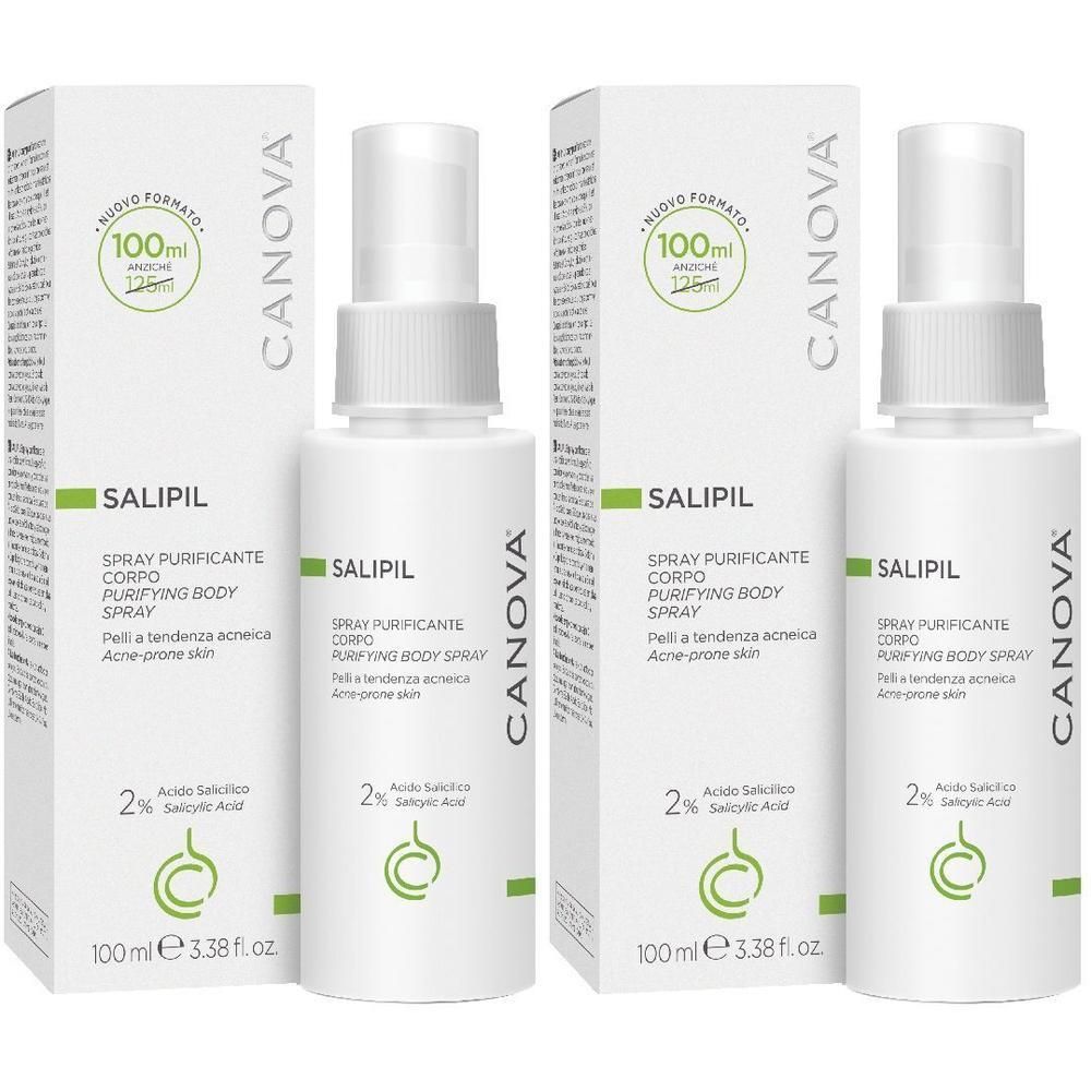 Due spray CANOVA SALIPIL 100ml, 2% Acido Salicilico, per pelli a tendenza acneica.