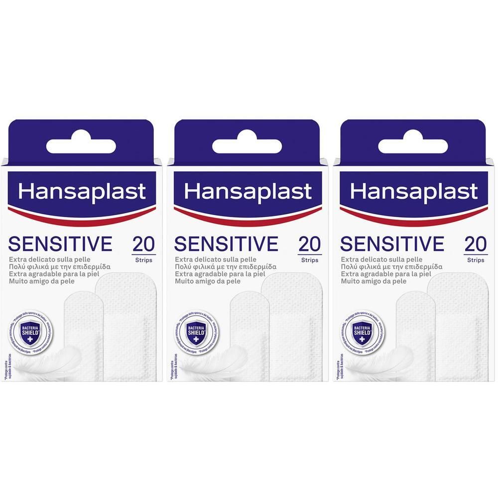 Hansaplast Cerotti Sensitive, Cerotti delicati per pelli sensibili, 20 pezzi in 2 formati