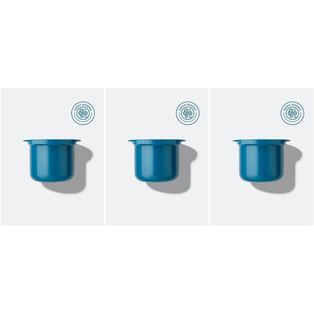 Tre contenitori blu ricaricabili per MIAMO Longevity Cell Care Soft Satin Cream.