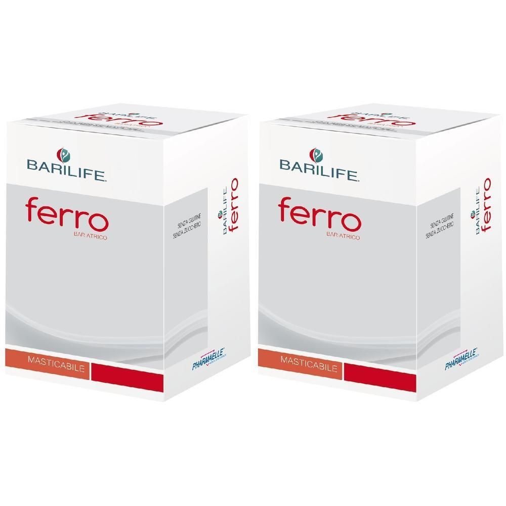Due confezioni di Barilife Ferro Masticabile, integratori alimentari.
