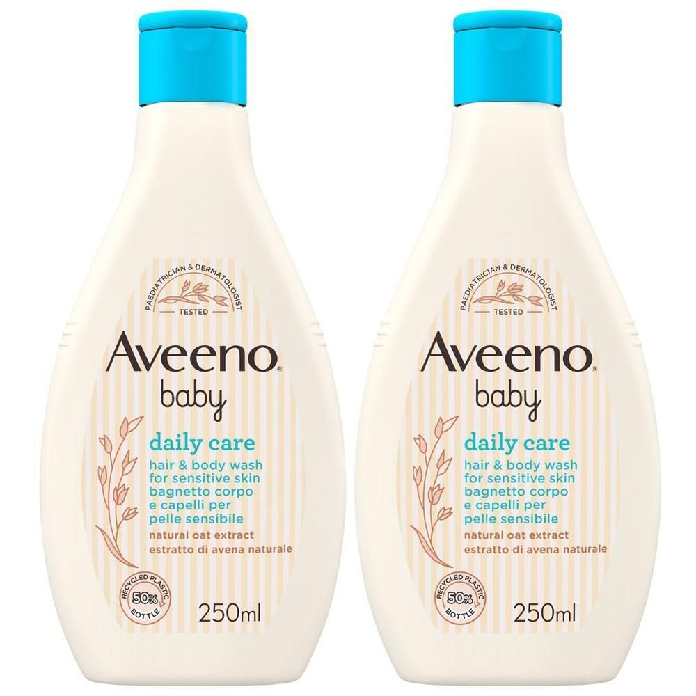 Aveeno Baby Daily Care Bagnetto Corpo e Capelli 250 ml, Shampoo e bagnoschiuma bambini delicato 2in1