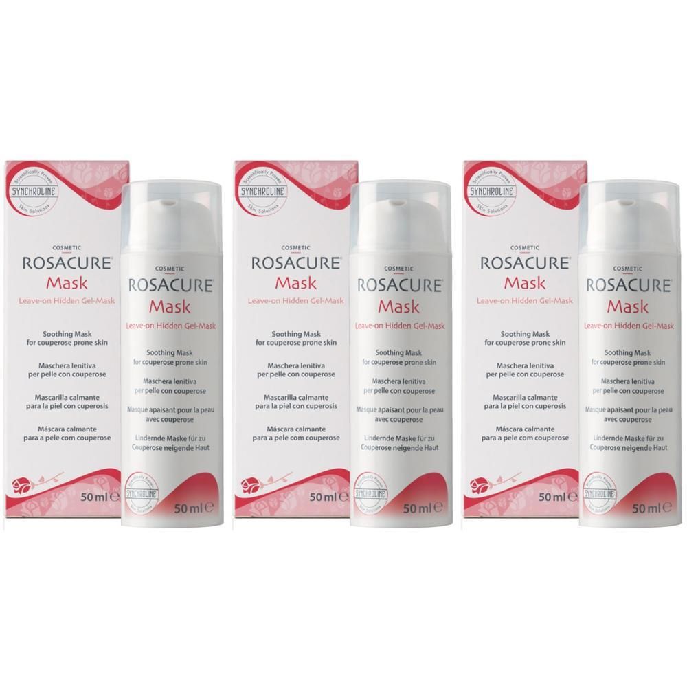 Tre confezioni di Rosacure Mask Leave-on Hidden Gel Mask, 50ml.