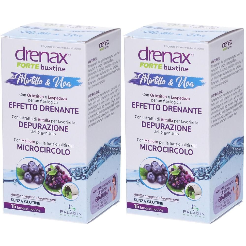 Drenax Forte Mirtillo E Uva 15 Bustine