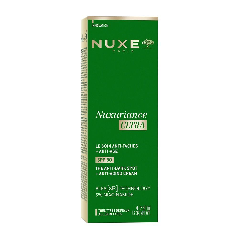Una scatola verde Nuxe Nuxuriance Ultra Crema Anti-Età SPF 30, 50ml.