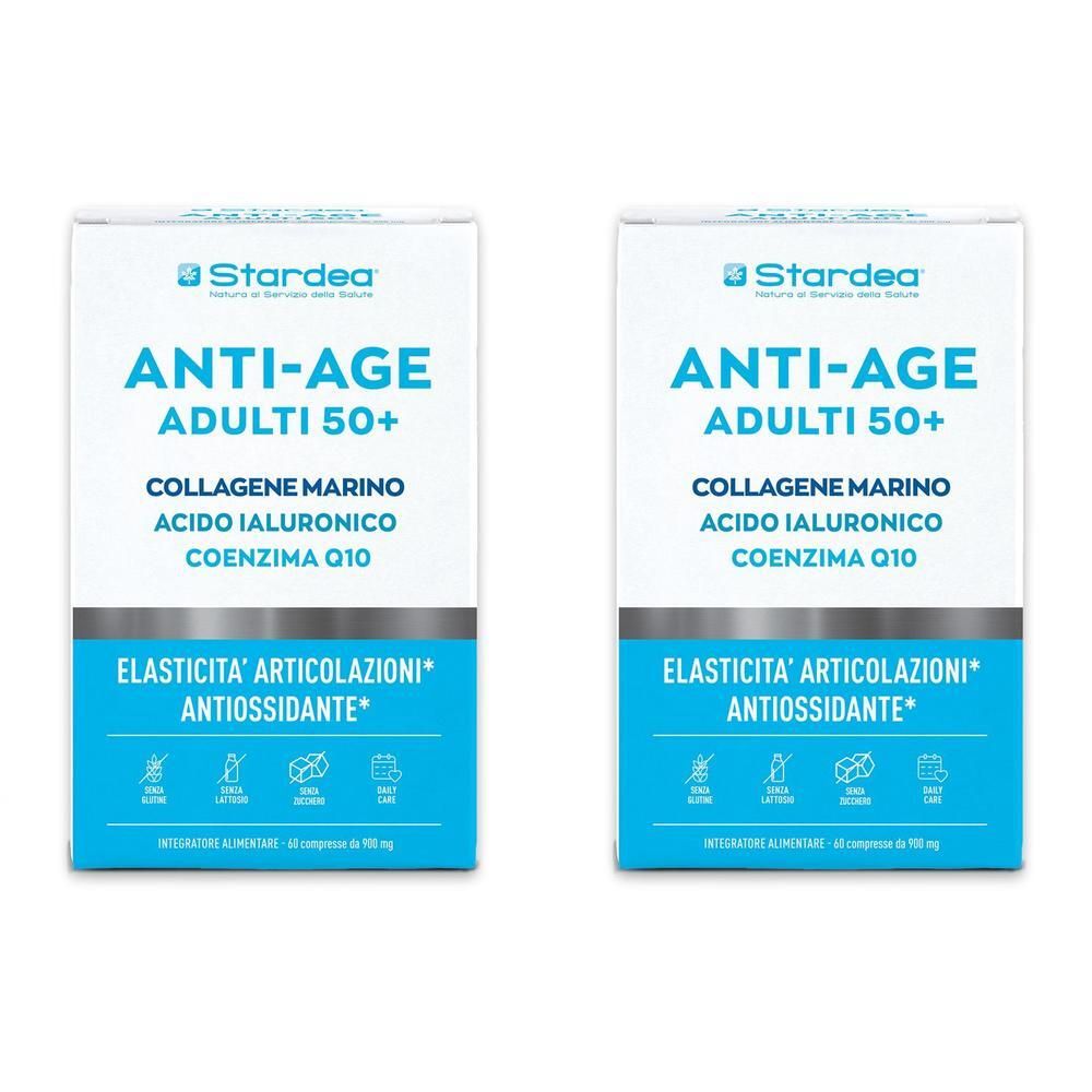 Due confezioni Stardea Anti-Age, Collagene, Acido Ialuronico, Q10. Per articolazioni e antiossidante.