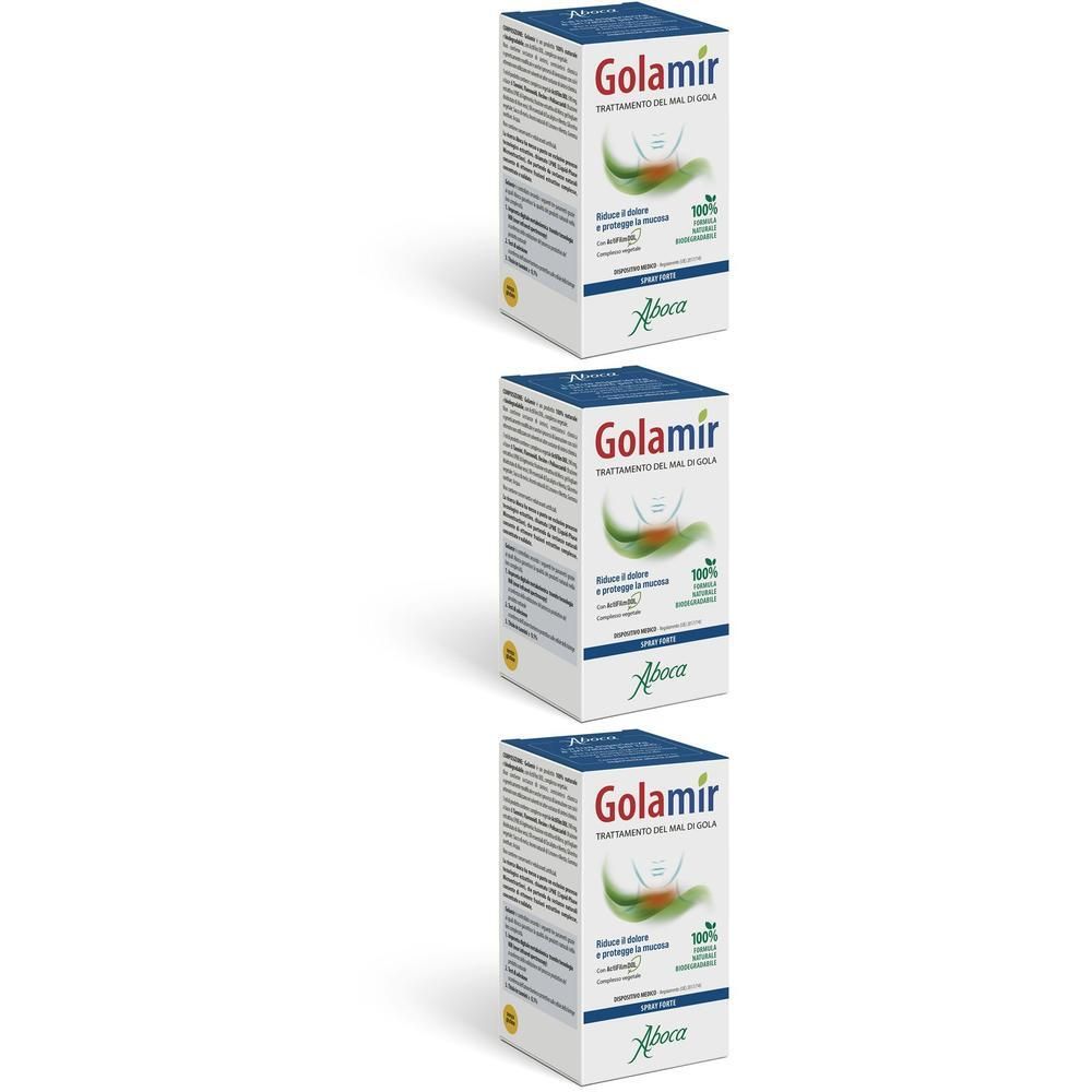 Tre scatole di Golamir Spray Forte.