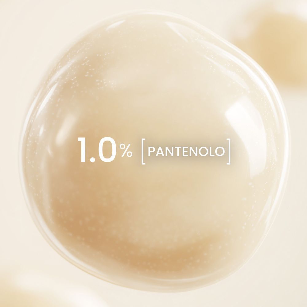 Macro di una bolla con scritto '1.0% [Pantenolo]'.
