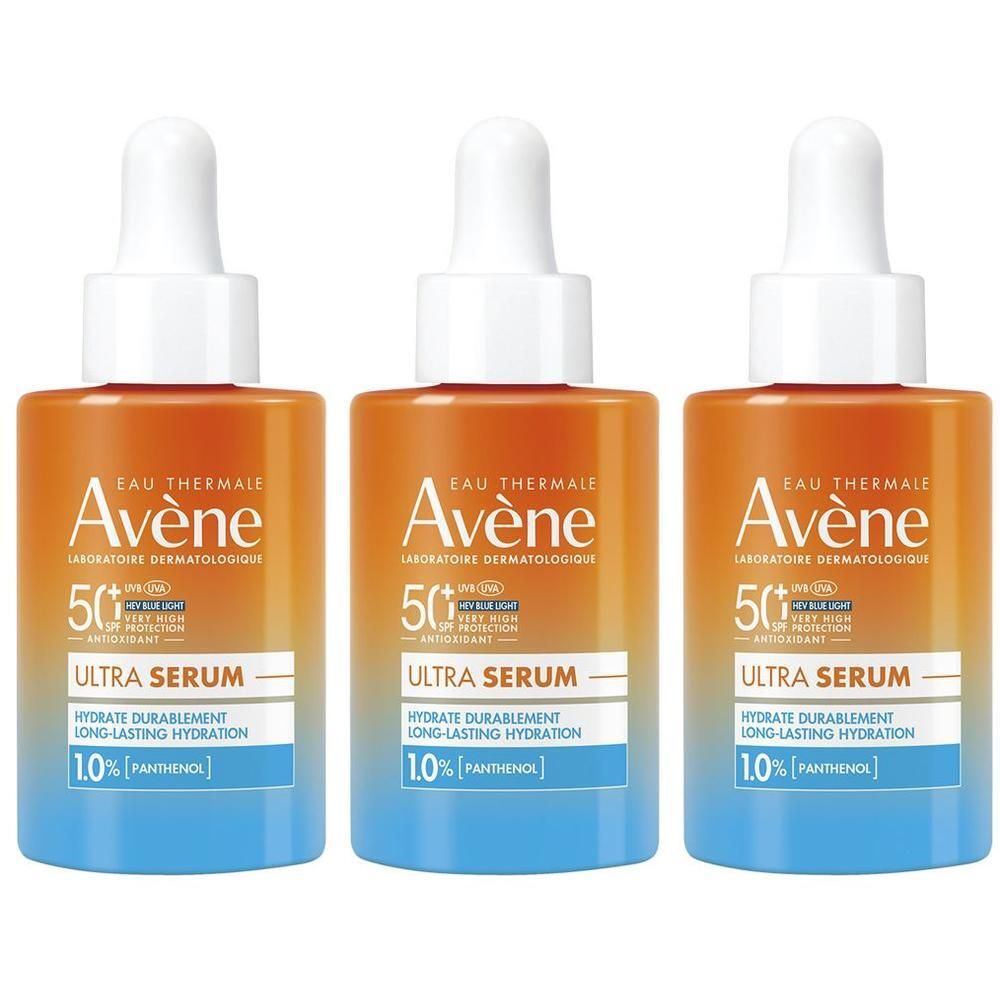 Eau Thermale Avène Ultra Siero SPF50+, Protezione solare viso molto alta, Idratazione a lungo, 30ml